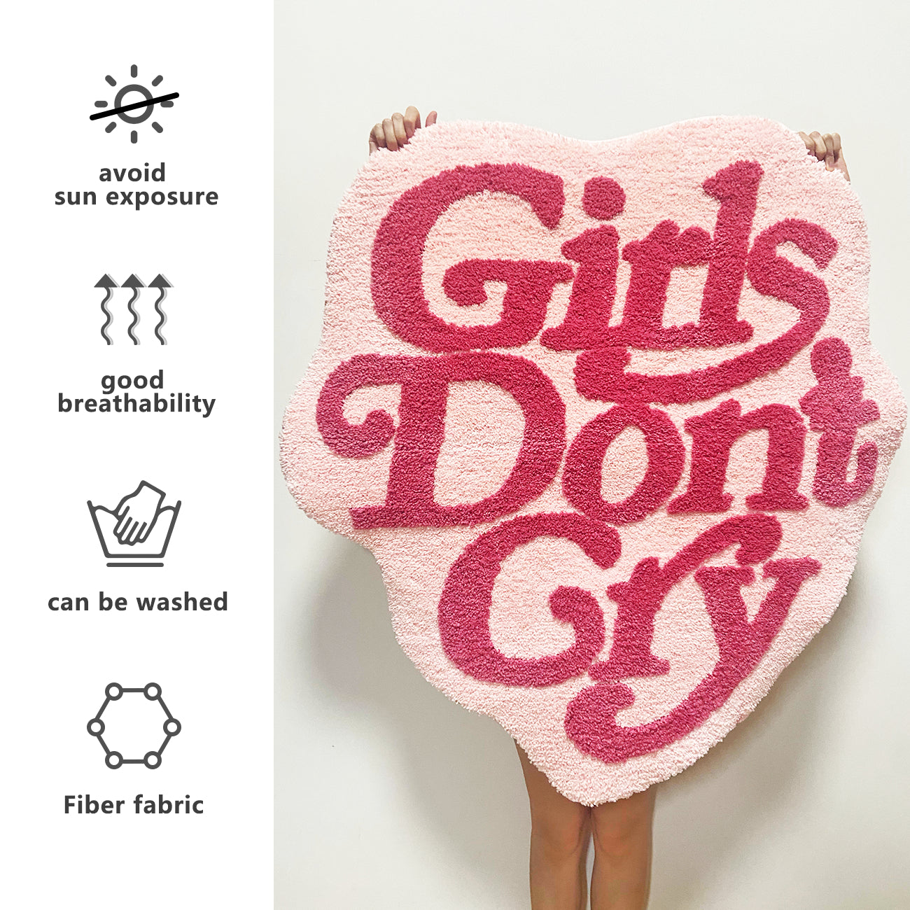 ASTRAG Cute Pink Girls Don't Cry Rug - Large