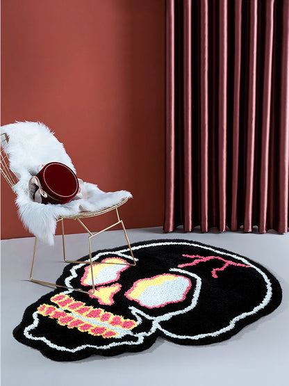 ASTRAG Funny Black Skull Bathroom Mat