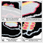 Shovagy Funny Black Skull Bathroom Mat