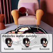 Shovagy Funny Black Skull Bathroom Mat