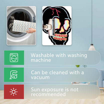 ASTRAG Funny Black Skull Bathroom Mat