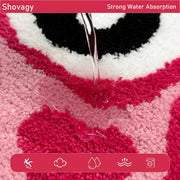 Shovagy Cheetah 8 Ball Rug Cool Rugs Graphic Tufted Leopard Pink Bathroom Rugs 2 FT Extra Soft Quick Dry Non Slip Bath Mats for Bathroom Water Absorbent Bath Rug Round Small Room Decor Carpet