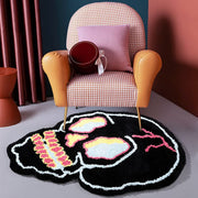 Shovagy Funny Black Skull Bathroom Mat