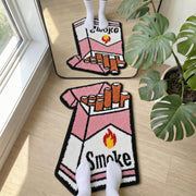 Shovagy Cigarette Box Rug Cool Rugs Graphic Tufted Extra Soft Quick Dry Bath Mats for Bathroom Non Slip Bath Mat Water Absorbent Pink Bathroom Rugs Aesthetic Room Decor Carpet, 20" x 32"