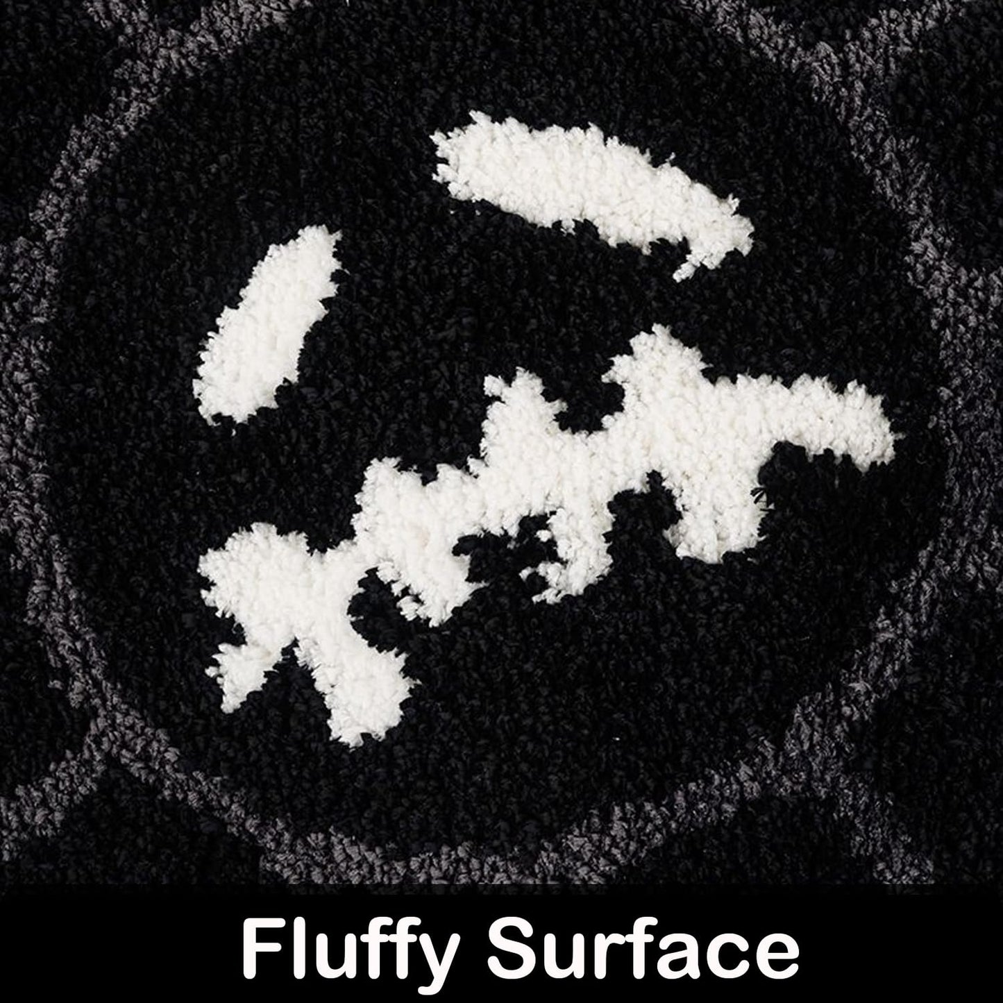 ASTRAG Gothic Flower Bath Mat Fluffy Quick Dry Shower Mat Non-Slip Water Absorbent Bathtub Floor Mat, Halloween Decor Area Rug