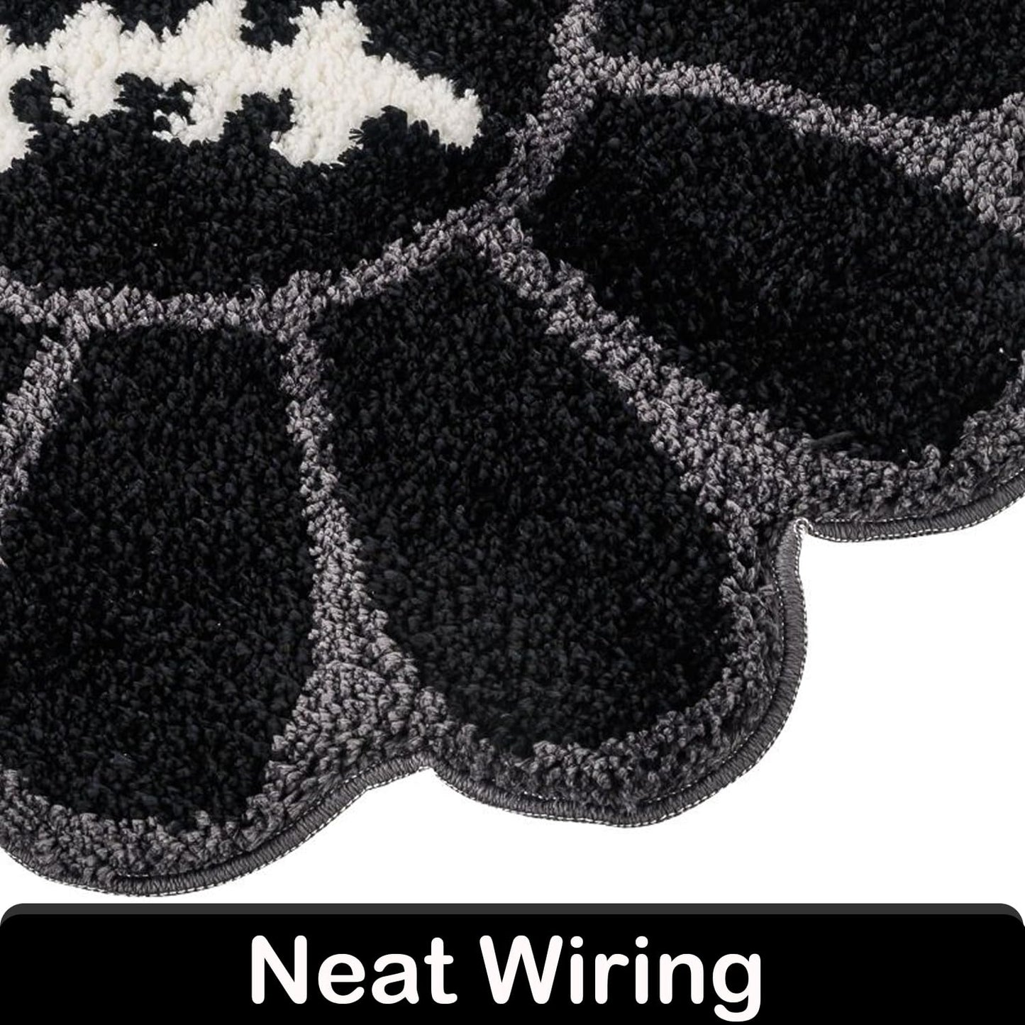 ASTRAG Gothic Flower Bath Mat Fluffy Quick Dry Shower Mat Non-Slip Water Absorbent Bathtub Floor Mat, Halloween Decor Area Rug