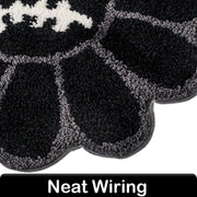 Shovagy Gothic Flower Bath Mat Fluffy Quick Dry Shower Mat Non-Slip Water Absorbent Bathtub Floor Mat, Halloween Decor Area Rug