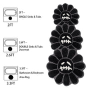 Shovagy Gothic Flower Bath Mat Fluffy Quick Dry Shower Mat Non-Slip Water Absorbent Bathtub Floor Mat, Halloween Decor Area Rug