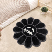 Shovagy Gothic Flower Bath Mat Fluffy Quick Dry Shower Mat Non-Slip Water Absorbent Bathtub Floor Mat, Halloween Decor Area Rug