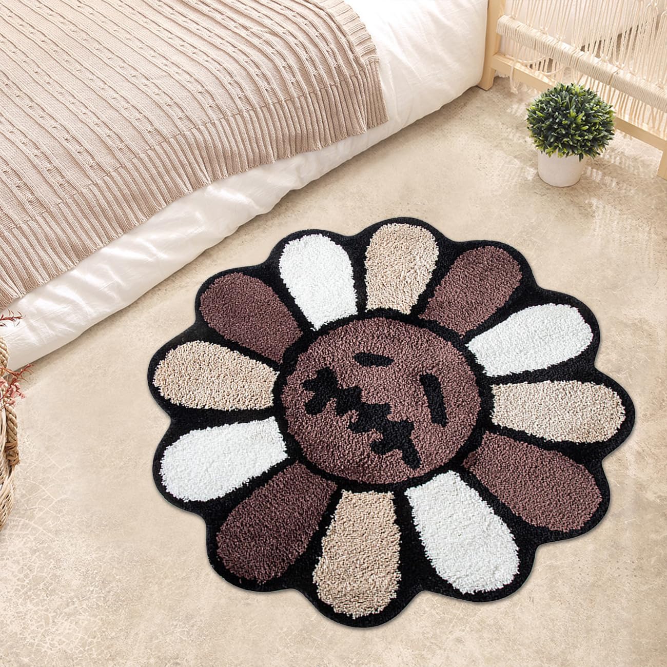 ASTRAG Gothic Flower Bath Mat Fluffy Quick Dry Shower Mat Non-Slip Water Absorbent Bathtub Floor Mat, Halloween Decor Area Rug
